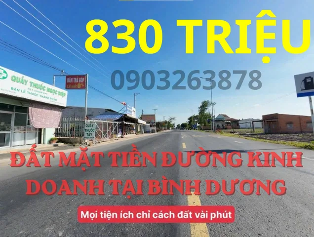 BÁN LÔ ĐẤT MẶT TIỀN ĐƯỜNG KINH DOANH 32M TẠI BÌNH DƯƠNG - HỒ CHÍ MINH. NGANG 10M DÀI 64M. GẦN CHỢ TRƯỜNG HỌC, TIỆN BUÔN BÁN ĐA NGÀNH. GIÁ 830TR