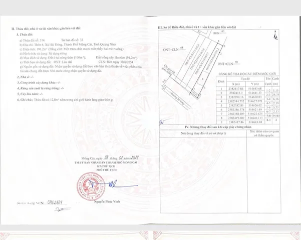 Bán đất 196.9m² có sẵn 100m² thổ cư ngang 4,5m giá 800 triệu tại Xã Hải Đông Thành phố Móng Cái