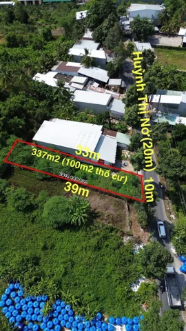Bán đất 337m² có sẵn 100m² thổ cư ngang 10m giá 2.7 tỷ tại Đường Huỳnh Thị Nỡ Phường Cái Răng