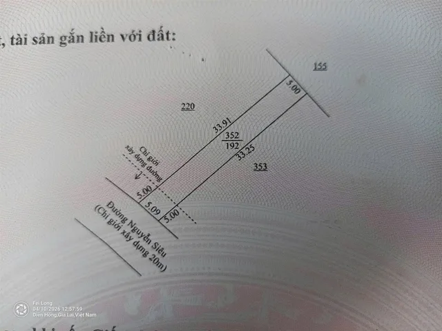 ĐẤT ĐẸP – CHÍNH CHỦ CẦN BÁN LÔ ĐẤT TẠI  Phường Diên Hồng, Gia Lai(ĐC Cũ Diên Phú, Pleiku, Gia Lai)
