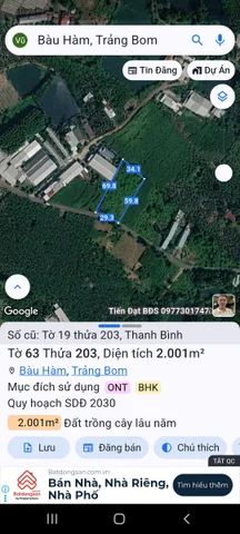 Đất Thanh Bình trảng bom Đồng Nai