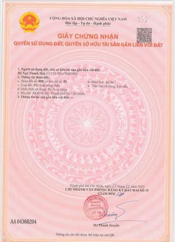Bán đất 86m² full thổ cư ngang 5m giá 1.95 tỷ tại Xã Bình Mỹ