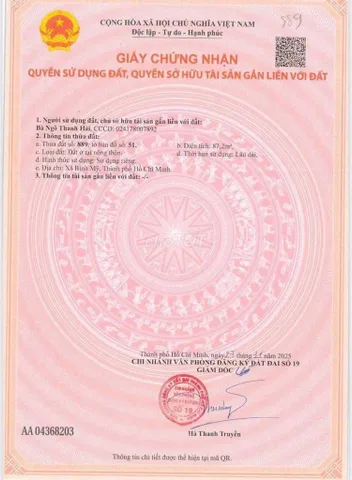 Bán đất 87m² full thổ cư ngang 5m giá 1.95 tỷ tại Xã Bình Mỹ