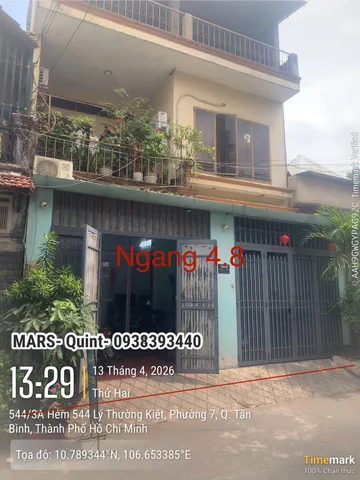 BÁN NHÀ HẺM Xe Tải 100M2,  NGANG 4.8 M, PHƯỜNG 7, TÂN BÌNH, HCM