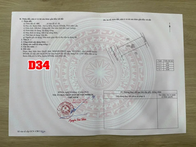 Bán đất tại Cư M'ta, cạnh trường mầm non Hoa Sen, giá 770 triệu, 208 m2