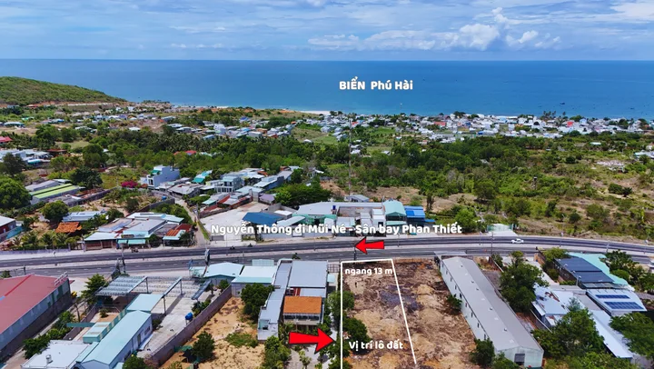 Bán 908m2 mặt tiền đường nguyễn thông, p. phú hài, tp phan thiết giá tốt