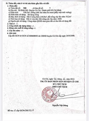 Bán đất 230m² có sẵn 211m² thổ cư ngang 9m giá 3.5 tỷ tại Xã Bình Mỹ