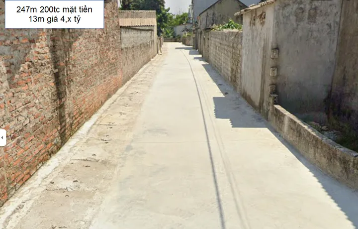 247m 200tc - mặt tiền 13m - rễ phân lô - giá nhỉnh 4tỷ