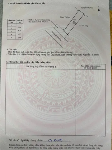 04/2026.Bán nhà 103m² full thổ cư ngang 4m . đường nhựa 7m. giá 2.98 tỷ tại Phường Thiên Hương. Thiên Hương. liên hệ 0362558882