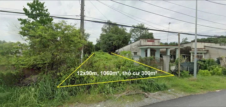 Bán đất mặt tiền đường Nguyễn Thị Nê, Phú Hoà Đông Củ Chi - 1060m², 12x89m (thổ cư 300m²), giá cực tốt