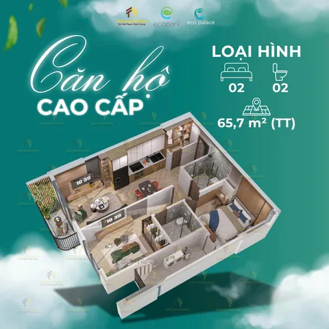 Bán căn hộ Ecopalace Buôn Ma Thuột - Tầng 35 hiếm 🌇giá 2,89 tỷ