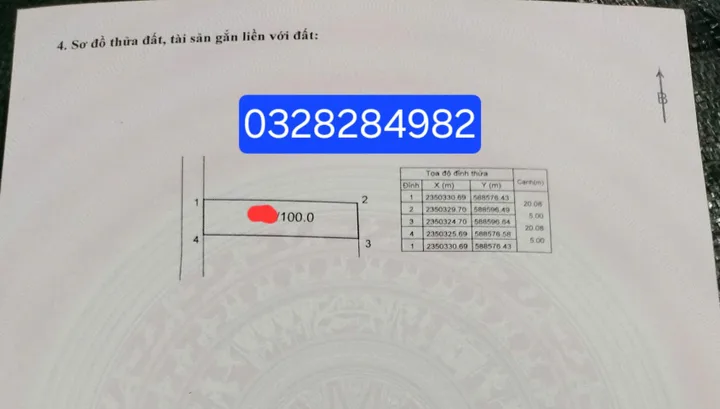 Bán đất 100m² full thổ cư ngang 5m giá 3.58 tỷ tại Xã Sóc Sơn