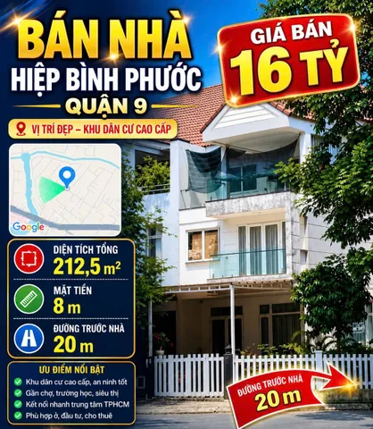 Bán nhà diện tích lớn tại Hiệp Bình Phước – mặt tiền đẹp, tiềm năng đầu tư tốt