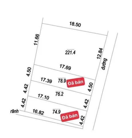 Bán đất 76,2m² full thổ cư ngang 4,42m giá 3.81 tỷ tại Xã Văn Giang