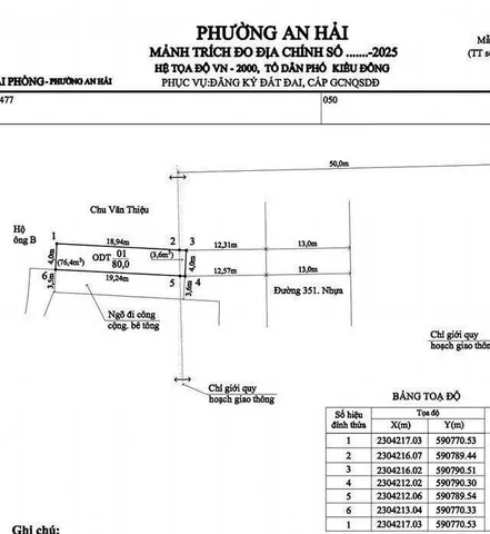 LÔ GÓC DUY NHẤT 80m2 mặt đường 351 tại Hồng Thái - đường 50m
