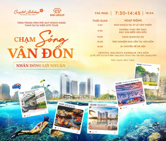 VÉ MỜI ăn hải sản Vân Đồn, thăm quan Crystal Holidays Vân Đồn hoàn toàn miễn phí