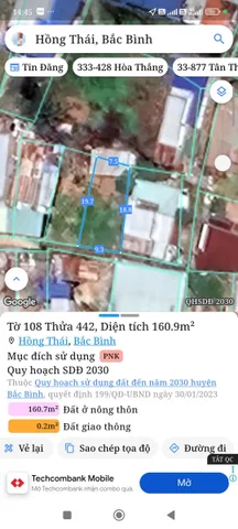 Bán đất 160.9m² full thổ cư ngang 9m giá 390 triệu tại Xã Hồng Thái