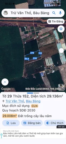 Bán Đất Trừ văn thố , Bb cũ ,TPHCM Mới 18tỷ,còn Giảm Mặt đường 114m,Tdt 29.136m