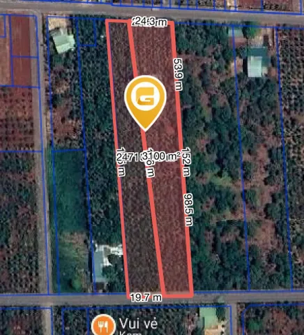 Bán đất 5000m² ngang 40.0m giá 2.2 tỷ tại Xã Hòa Phú