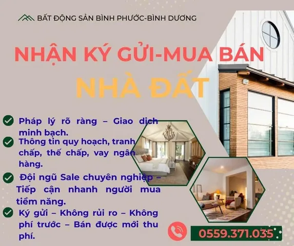 Nhận ký gửi mua bán nhà đất khu vực Bình Dương,Long An,Đồng Nai,Khu vực lân cận TPHCM. LH 0559371035 Bảo Ngọc