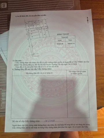 Bán đất 47,7m² full thổ cư ngang 4,5m giá 2.8 tỷ tại Xã Chương Dương