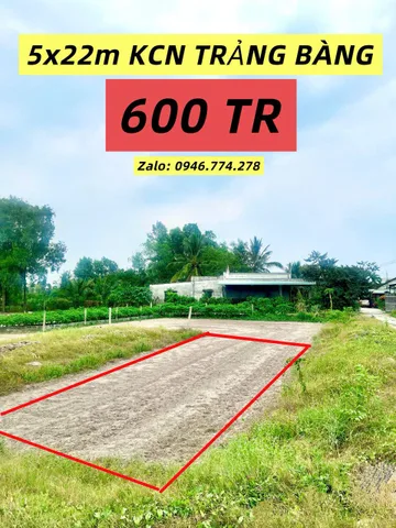 CẦN TIỀN BÁN GẤP LÔ NẰM NGAY KCN TRẢNG BÀNG CHỈ CÒN 600TR