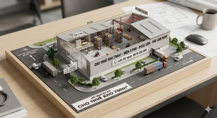 CHO THUÊ KHO MAI ĐĂNG CHƠN 750m² ĐIỆN 3 PHA – PCCC SẴN – VÀO LÀM NGAY