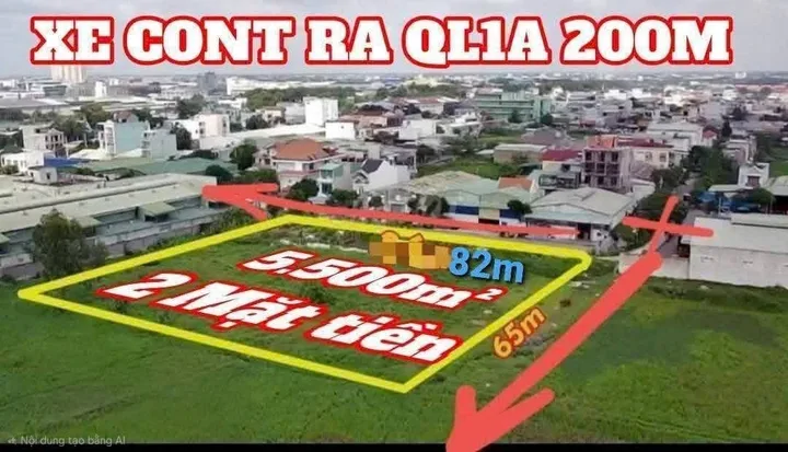 🟥Bán đất 5644.8m² có sẵn 5500m² thổ cư ngang 82m giá 175 tỷ tại Đường Tiền Lân 14 Xã Bà Điểm