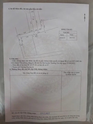 Bán đất 69,1m² full thổ cư ngang 4m giá 3.8 tỷ tại Xã Chương Dương