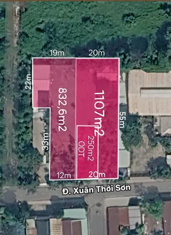 Bán đất 1900m² có sẵn 250m² thổ cư ngang 32m giá 39 tỷ tại Xã Xuân Thới Sơn