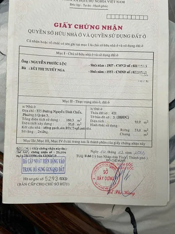 Bán Nhà Mặt tiền 375 Nguyễn Đình Chiểu