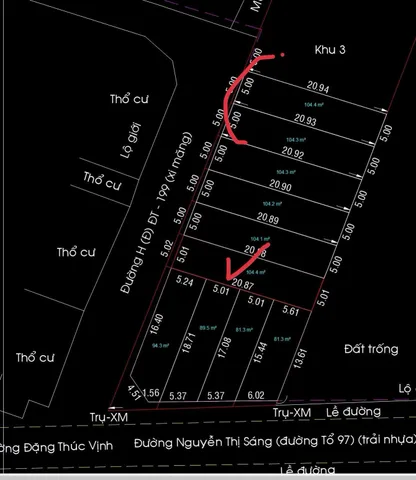 Bán đất 107.1m² có sẵn 100m² thổ cư ngang 5m tại Xã Đông Thạnh