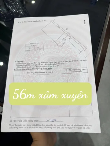 Bán đất 56m² full thổ cư ngang 4,11m giá 4.35 tỷ tại Xã Hồng Vân, xâm xuyên, hồng vân