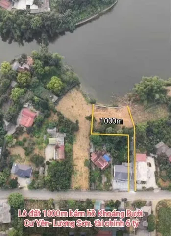 1000m - bám hồ Khoáng Bưởi - Cư Yên, Lương Sơn - chỉ hơn 6tỷ