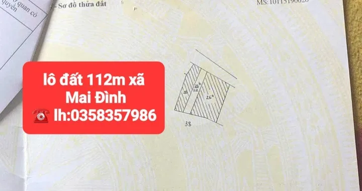 Bán đất 112m² full thổ cư ngang 4m giá 5.86 tỷ tại Xã Sóc Sơn