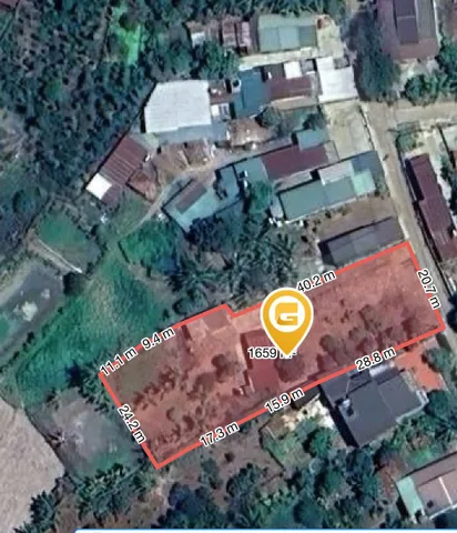 Bán đất 1648.9m² có sẵn 400m² thổ cư ngang 20.6m giá 2.2 tỷ tại Xã Ea bar