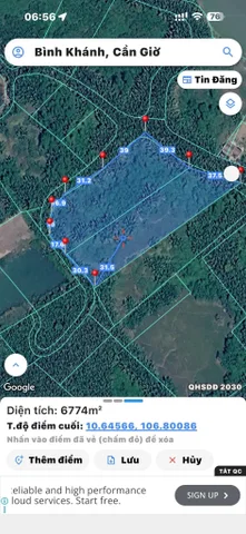 Bán đất 6300m² có sẵn 000m² thổ cư ngang 70m giá 5.99 tỷ tại Xã Bình Khánh