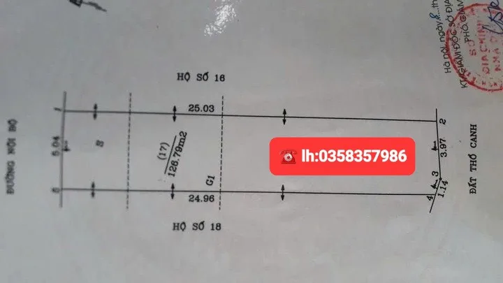 Bán đất 126.79m² full thổ cư ngang 5.04m giá 6.1 tỷ tại Xã Sóc Sơn
