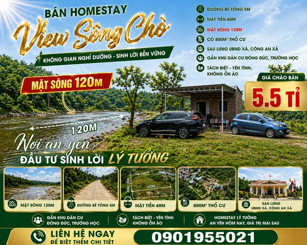 SIÊU PHẨM VIEW SÔNG CHÒ - "TỰA SƠN HƯỚNG THỦY" - NGAY SAU LƯNG CÔNG AN XÃ