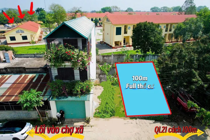 TRỤC CHÍNH ĐƯỜNG 21 100M FULL THỔ CƯ CÁCH NGÃ 4 HOÀ LẠC 2KM BÁN GẤP