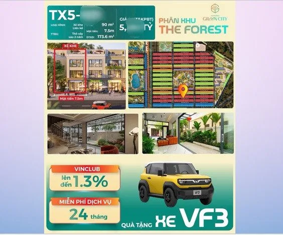 ⭐️Cần bán gấp xẻ khe liền kề 90m2 hàng hiếm giá tốt tại Vinhomes Green City The Forest. 0368061889