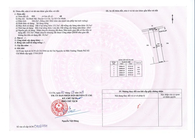 Bán đất 166m² có sẵn 155m² thổ cư ngang 5m giá 2 tỷ tại Xã Bình Mỹ