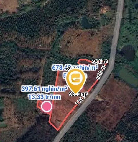 Bán đất 10409.4m² ngang 158.0m giá 2.15 tỷ tại Xã Ea M’Droh