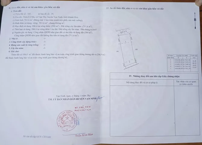 Bán đất có nhà cấp 4 mặt tiền Quốc Lộ 1A, Vạn Thọ Vạn Ninh Khánh Hòa-Khu Kinh Tế Vân Phong đang hot