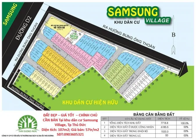 ĐẤT ĐẸP – GIÁ TỐT  – CHÍNH CHỦ CẦN BÁN Tại khu dân cư Samsung Village, Tp Thủ Đức