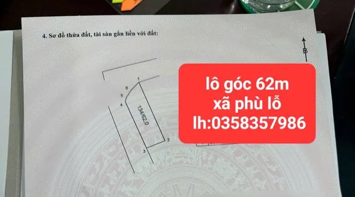 Bán đất 62m² full thổ cư ngang 4.5m giá 4.25 tỷ tại Xã Sóc Sơn
