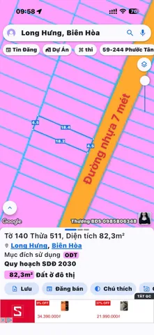 BÁN ĐẤT SỔ RIÊNG THỔ CƯ P. LONG HƯNG ĐỒNG NAI sát đường ĐT771 đường Metro