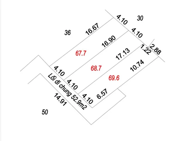 Bán đất 67,7m² full thổ cư ngang 4,1m giá 2.44 tỷ tại Xã Văn Giang