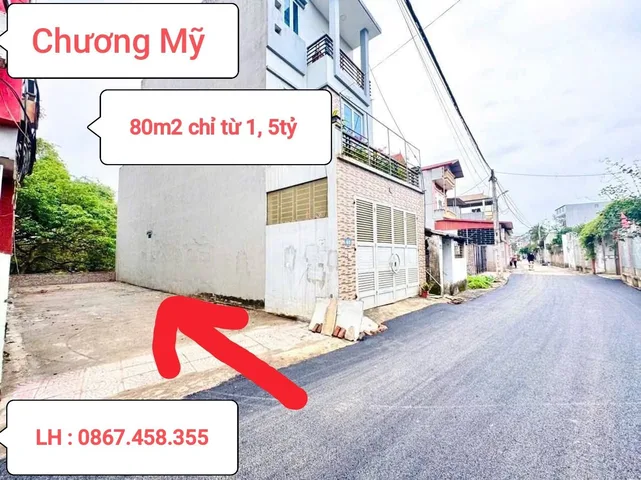💥💥Chính chủ cần tiền xây nhà bán gấp mảnh đất 80m mặt tiền 5m tại Chương Mỹ giá nhỉnh 1,5 tỷ