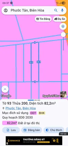 Bán đất 82.2m² có sẵn 67m² thổ cư ngang 5m giá 1.02 tỷ tại Phường Phước Tân
